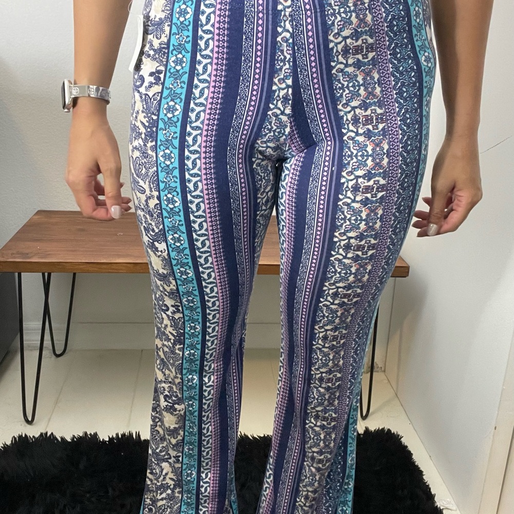 Stylish Multicolor Patterned Flare Pants